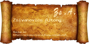 Zsivanovics Ajtony névjegykártya
