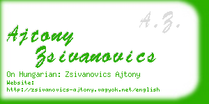 ajtony zsivanovics business card